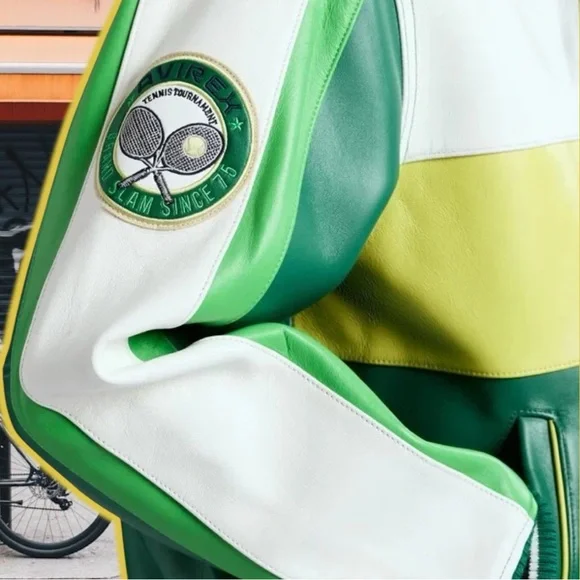 Avirex Green, White, and Yellow Bomber Jacket - Picture 4 of 6